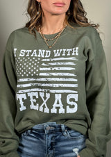Stand with Texas Flag Sweatshirt
