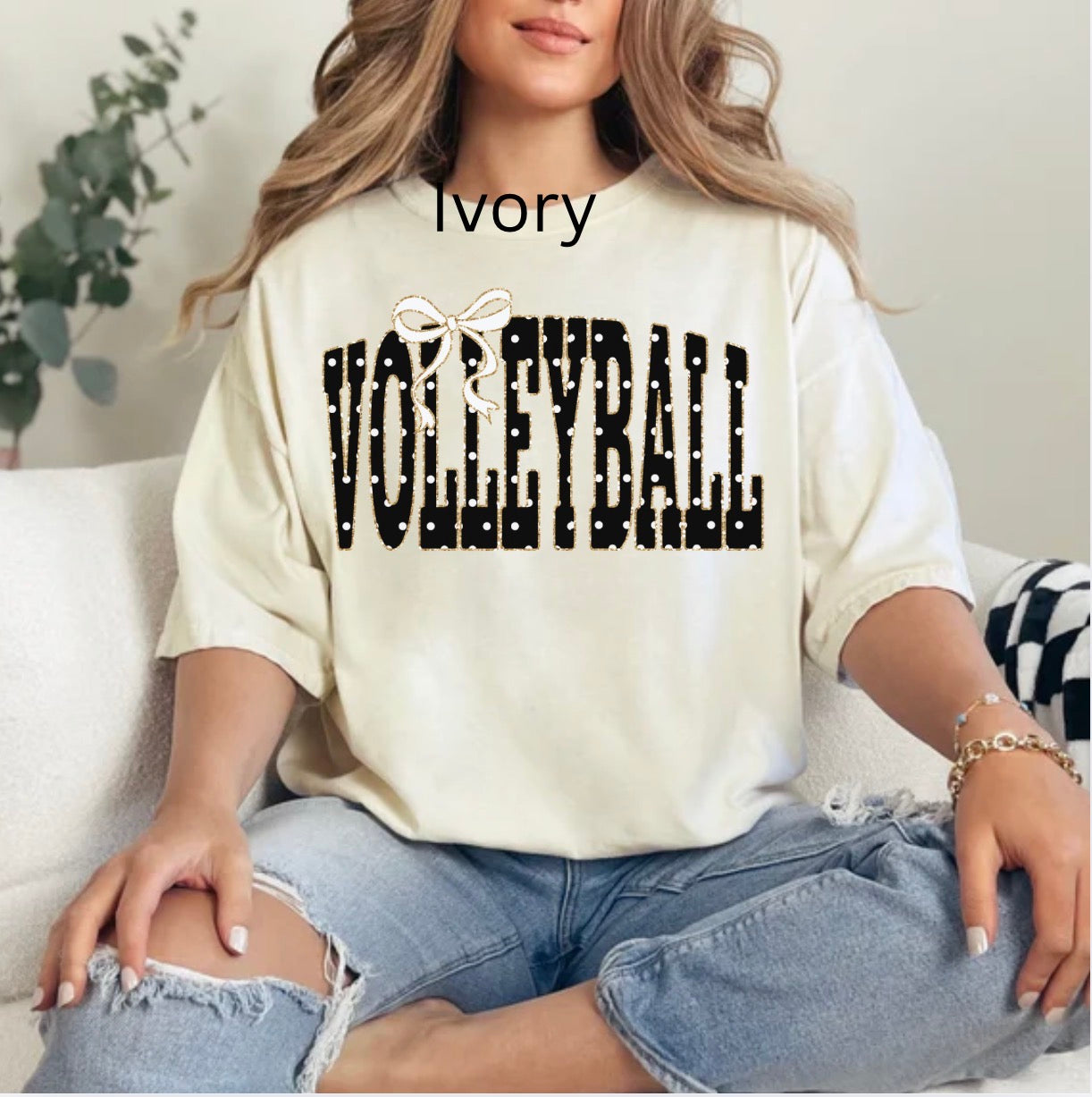 Polka Dot Volleyball Coquette, Game Day, Sports Mom, Volleyball T-shirt