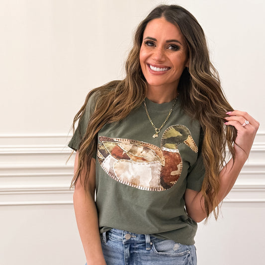 Light Camo Mallard Duck Faux Patchwork DTF Print, Hunting Faux Applique, Southern Vintage Sweatshirt