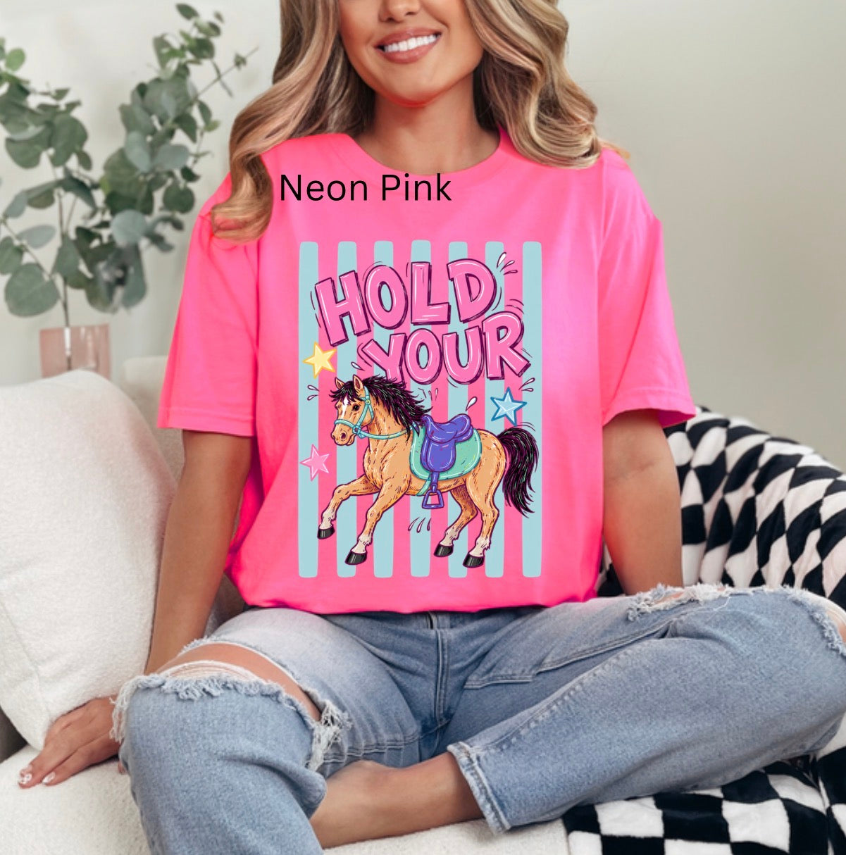 Hold Your Horses, Funny Animal, Summer, Horse, Giddy Up, Trendy Summer T-shirt
