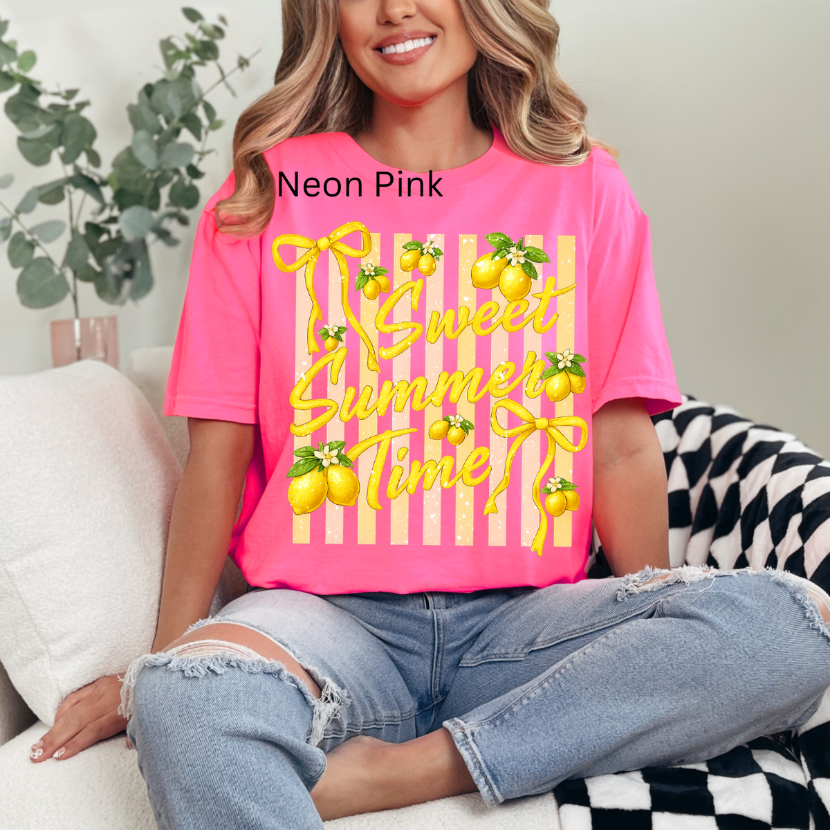 Lemon Striped sweet summer time, lemon Coquette, Floral lemon Summer T-shirt