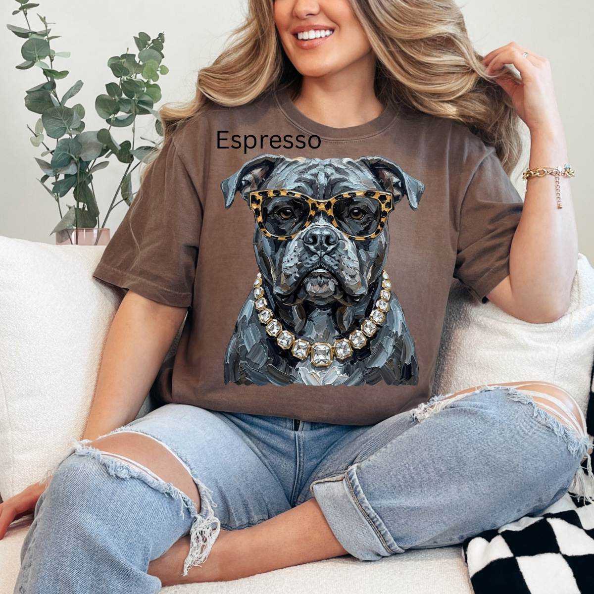 Glam Bulldog, Bling, Boujee, Leopard, Preppy Animal, Hunting Season Tshirt