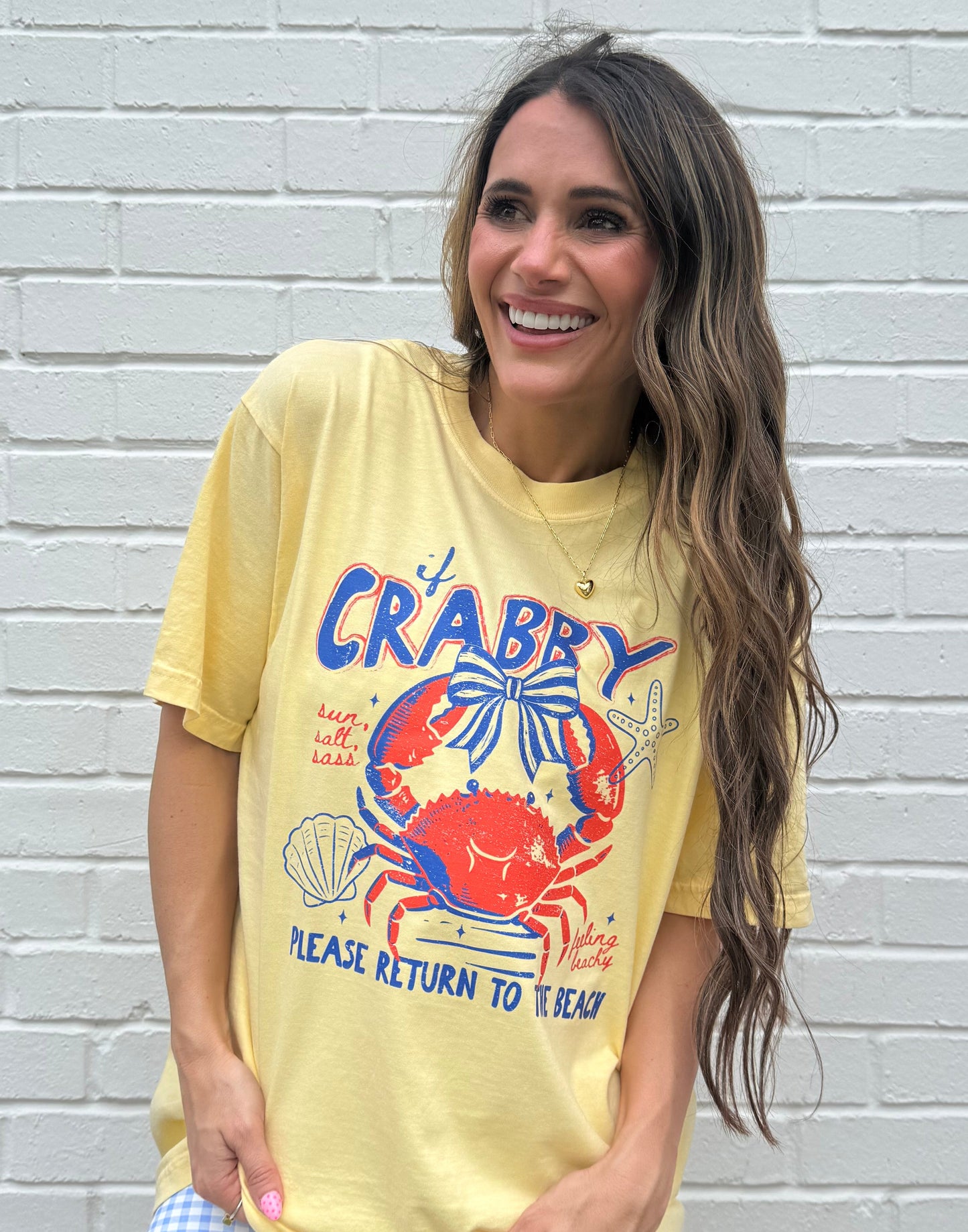 If Crabby Please Return To The Beach | Trendy | Spring Break | Summer | Beach | Coastal | Nautical | Vacation Tshirt (Website)