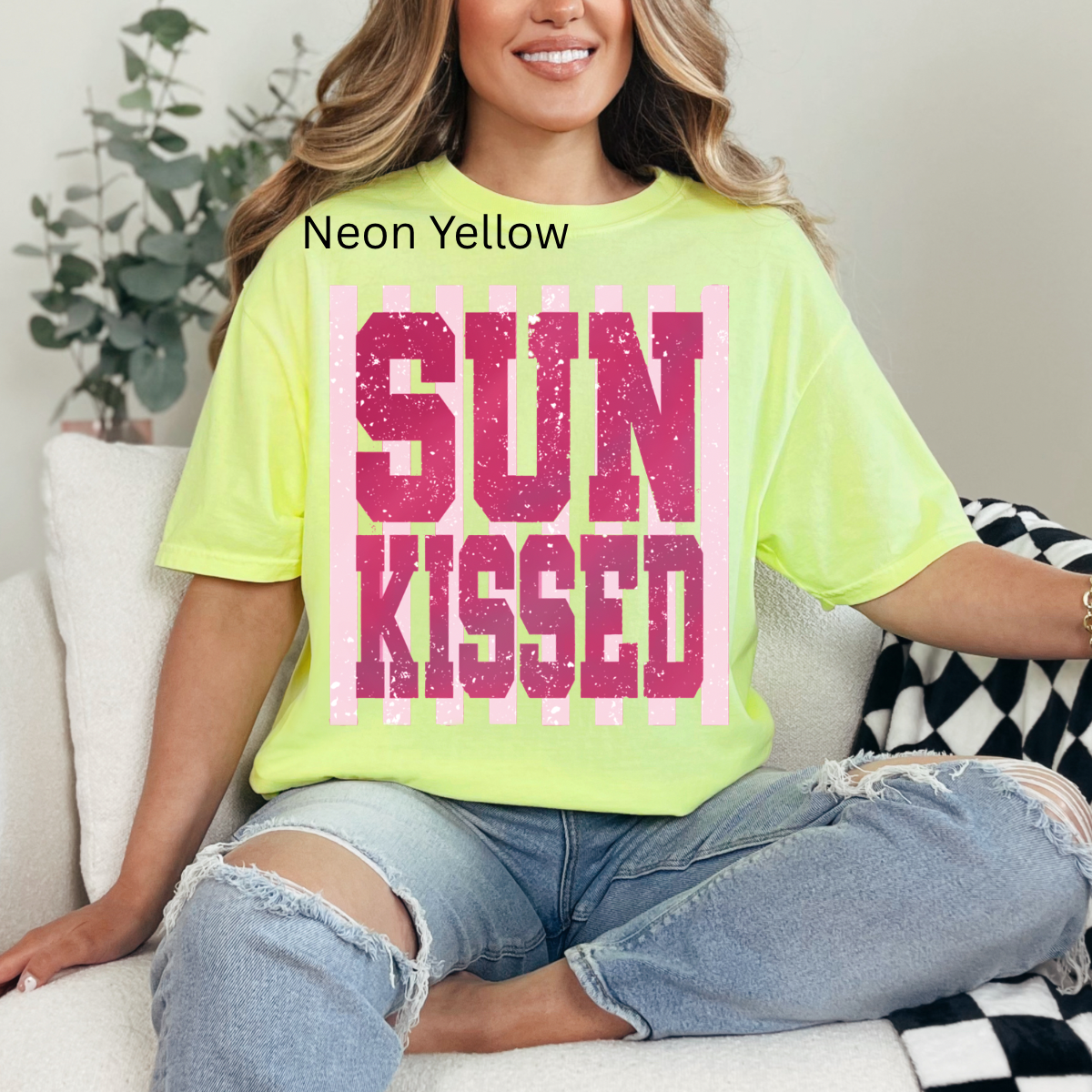 Striped Sun kissed, Summer, girly Aesthetic, Trendy Summer tshirt