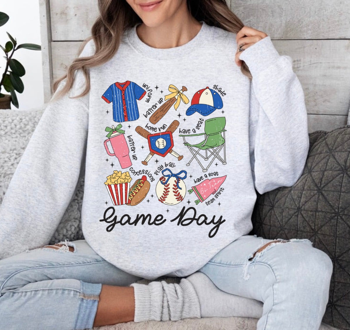 Baseball Game Day Collage | Baseball Things | Spring Sports Sweatshirt
