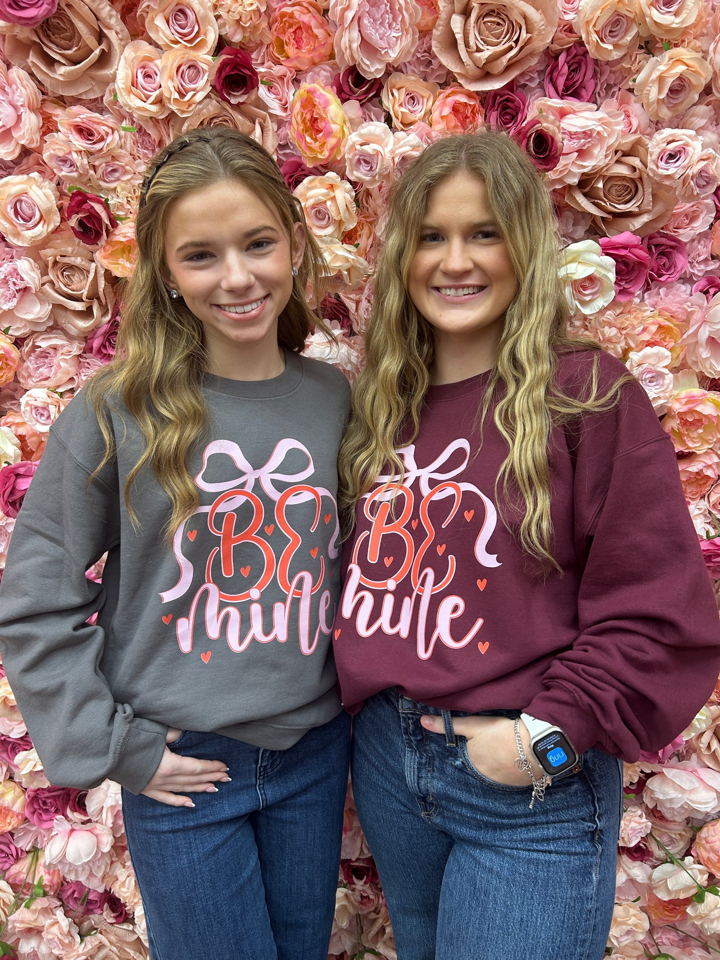 Be Mine, Coquette Valentines Day, Valentines  Bow  Sweatshirt