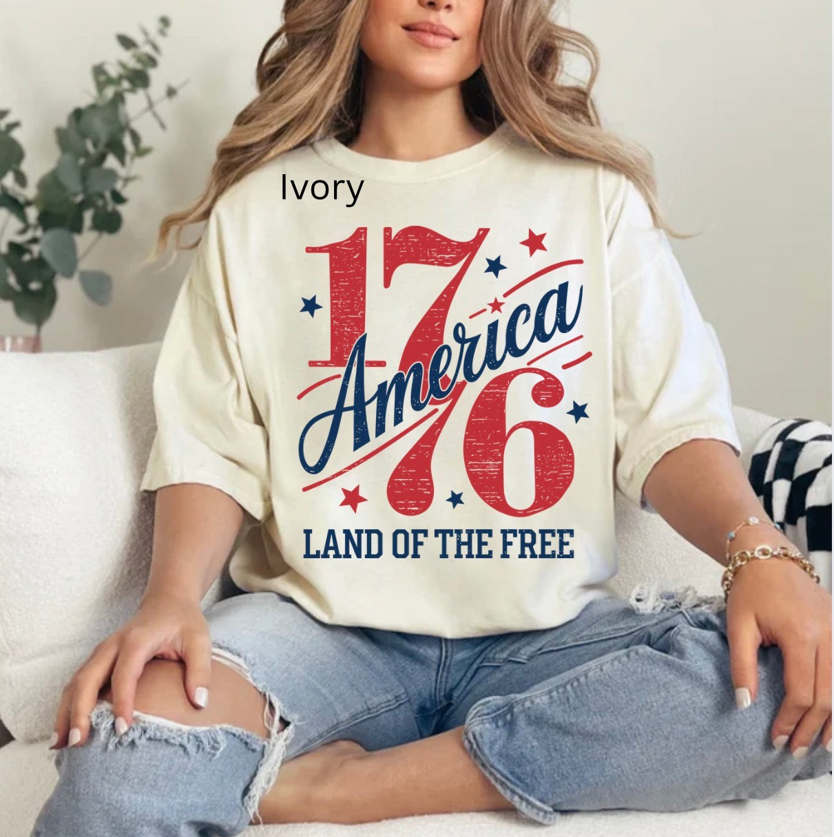 America 1776, Patriotic, 4th of July, red, white, blue, Merica, 250 anniversary T-shirt