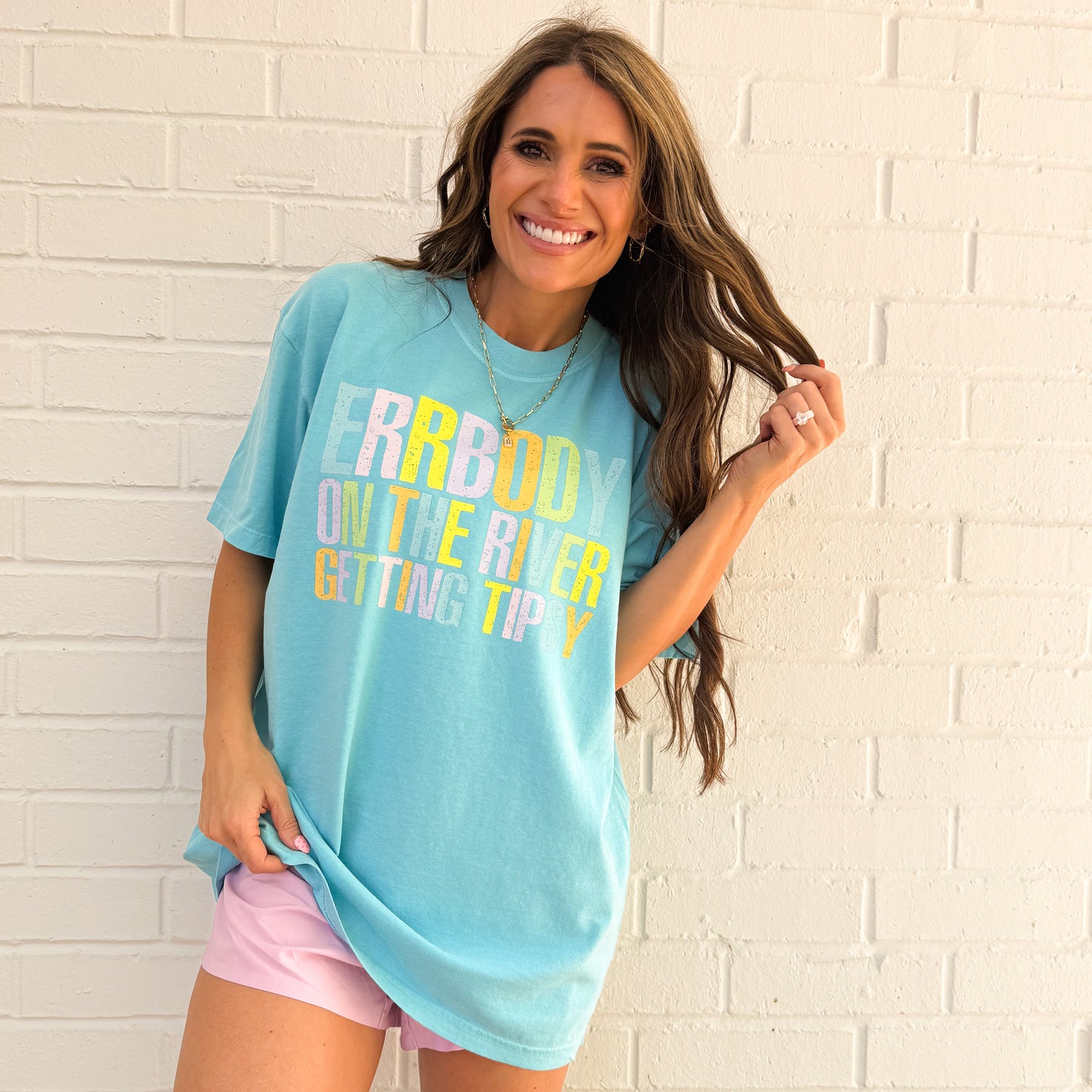 Errbody in the River, Lake Days, It's River Time, & Boatin and Floating, Neon, Trendy Summer Vibes, Distressed Beach, Boatin and Floatin T-shirt