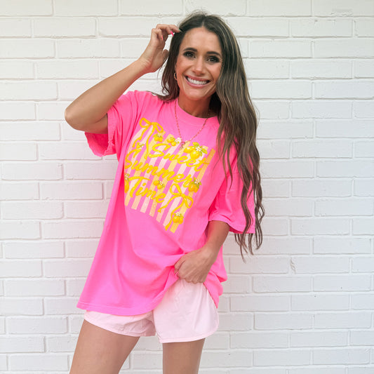 Lemon Striped sweet summer time, lemon Coquette, Floral lemon Summer T-shirt