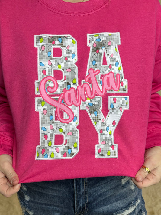Santa Baby Dark Pink Sweatshirt
