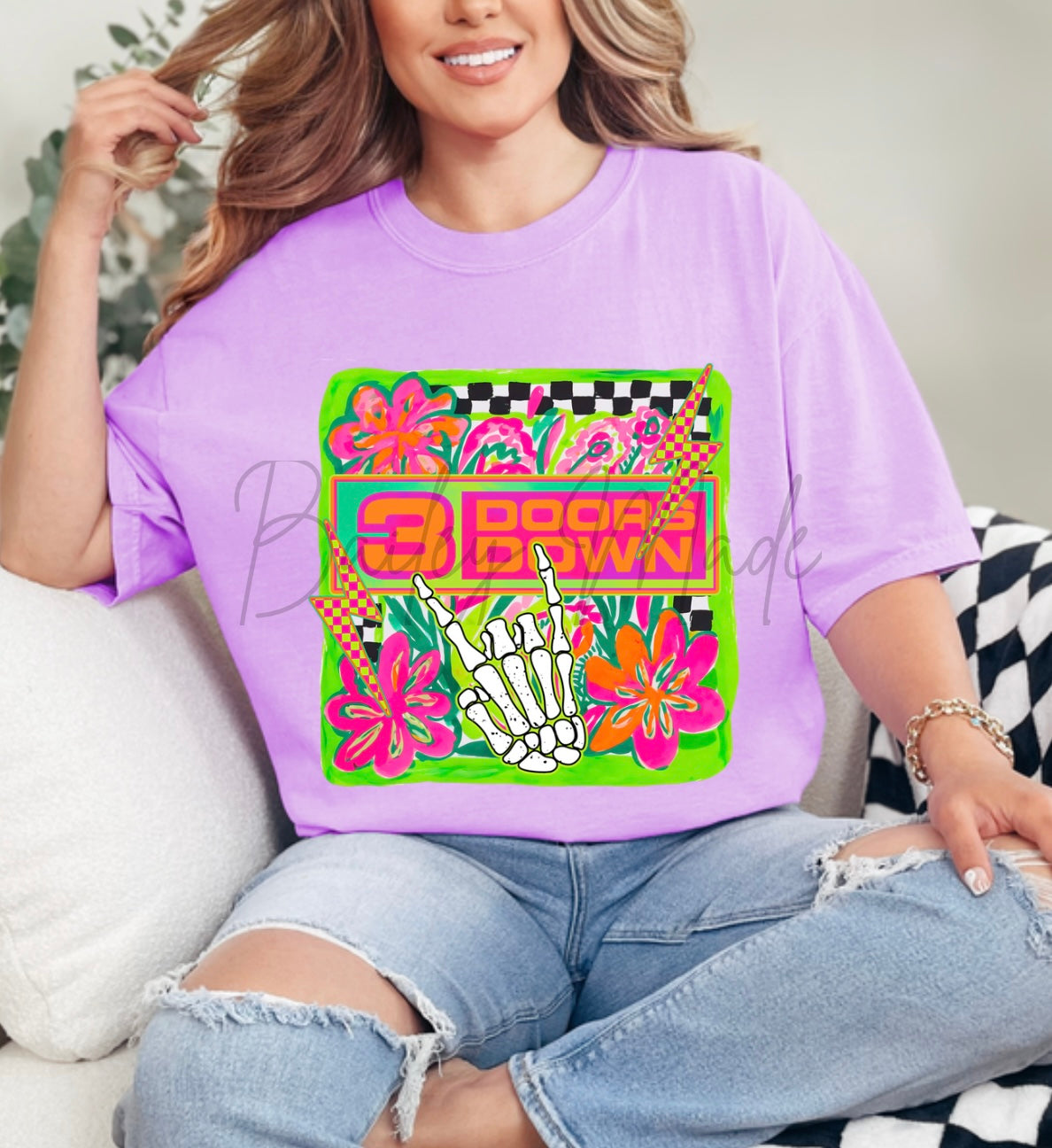 Neon 3 down Band Tshirt