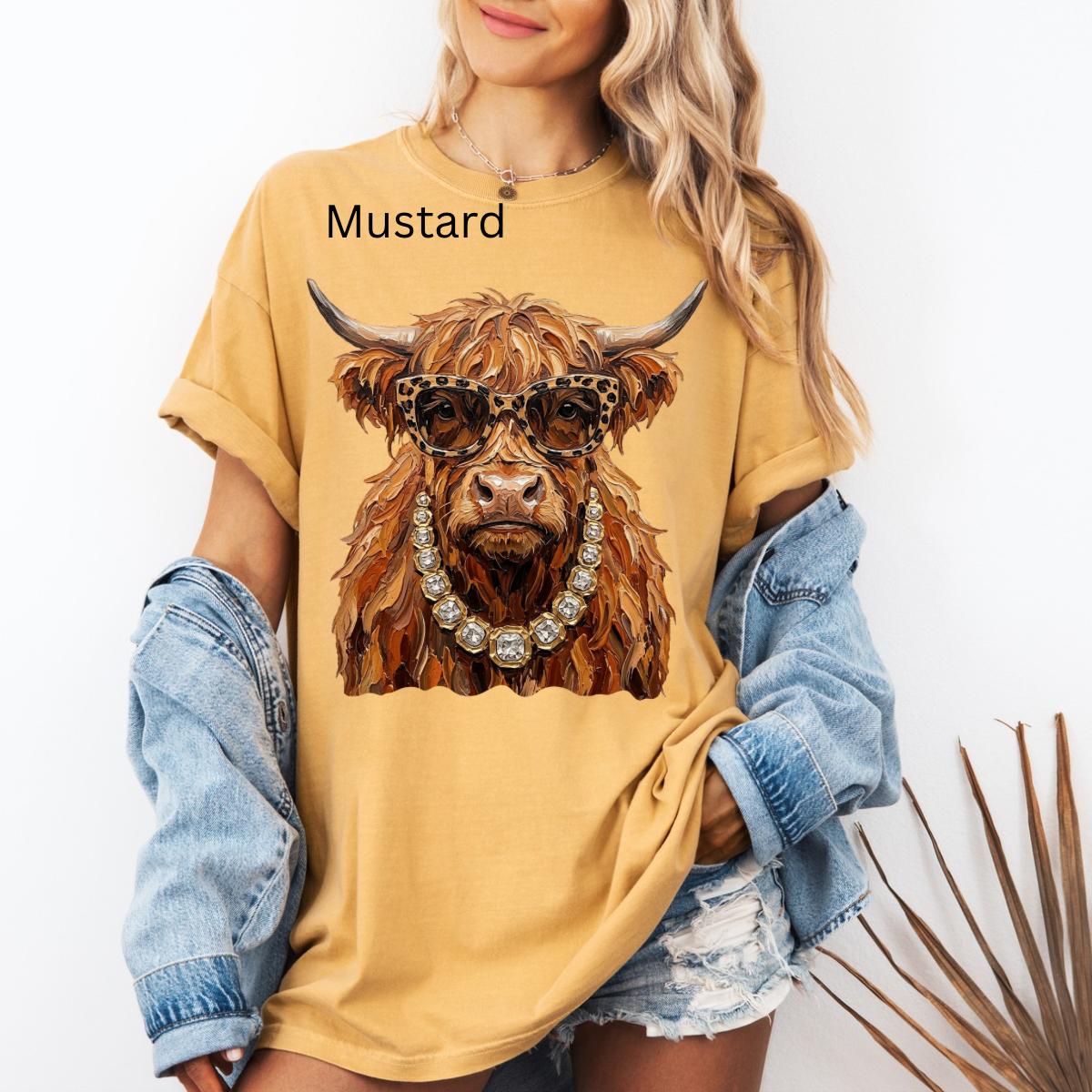 Glam highland cow, Bling, Boujee, Leopard, Preppy Animal, Hunting Season