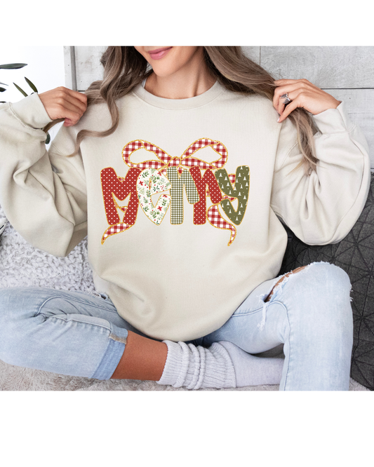 Coquette Bow,  Cute Girly Merry, Holiday Sweatshirt