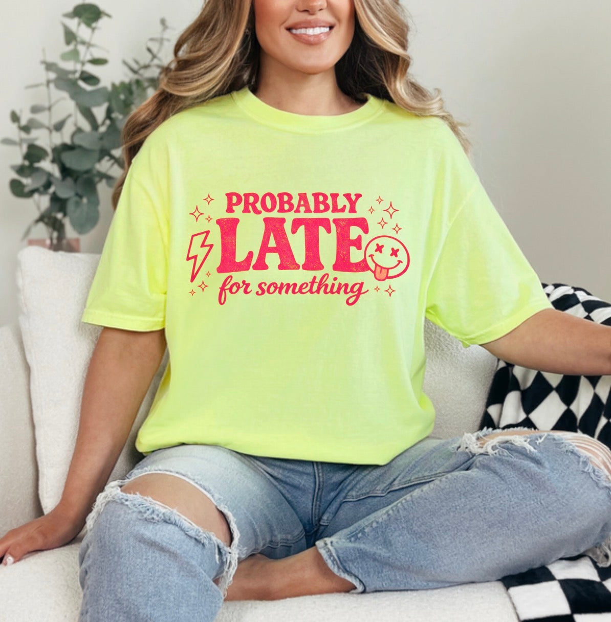Probably Late For Something, Funny, Retro, Sarcastic T-shirt (Website)