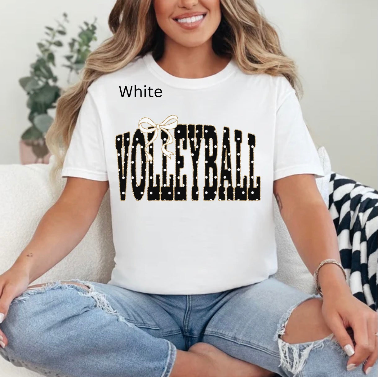 Polka Dot Volleyball Coquette, Game Day, Sports Mom, Volleyball T-shirt