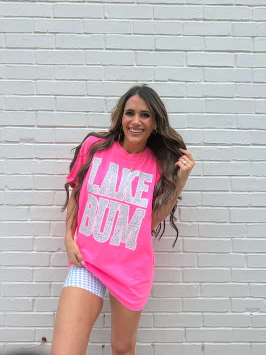 Lake Bum Leopard Print | Girly | Lake | Lake Bum | Summer | Leopard Summer Tshirt (Website)