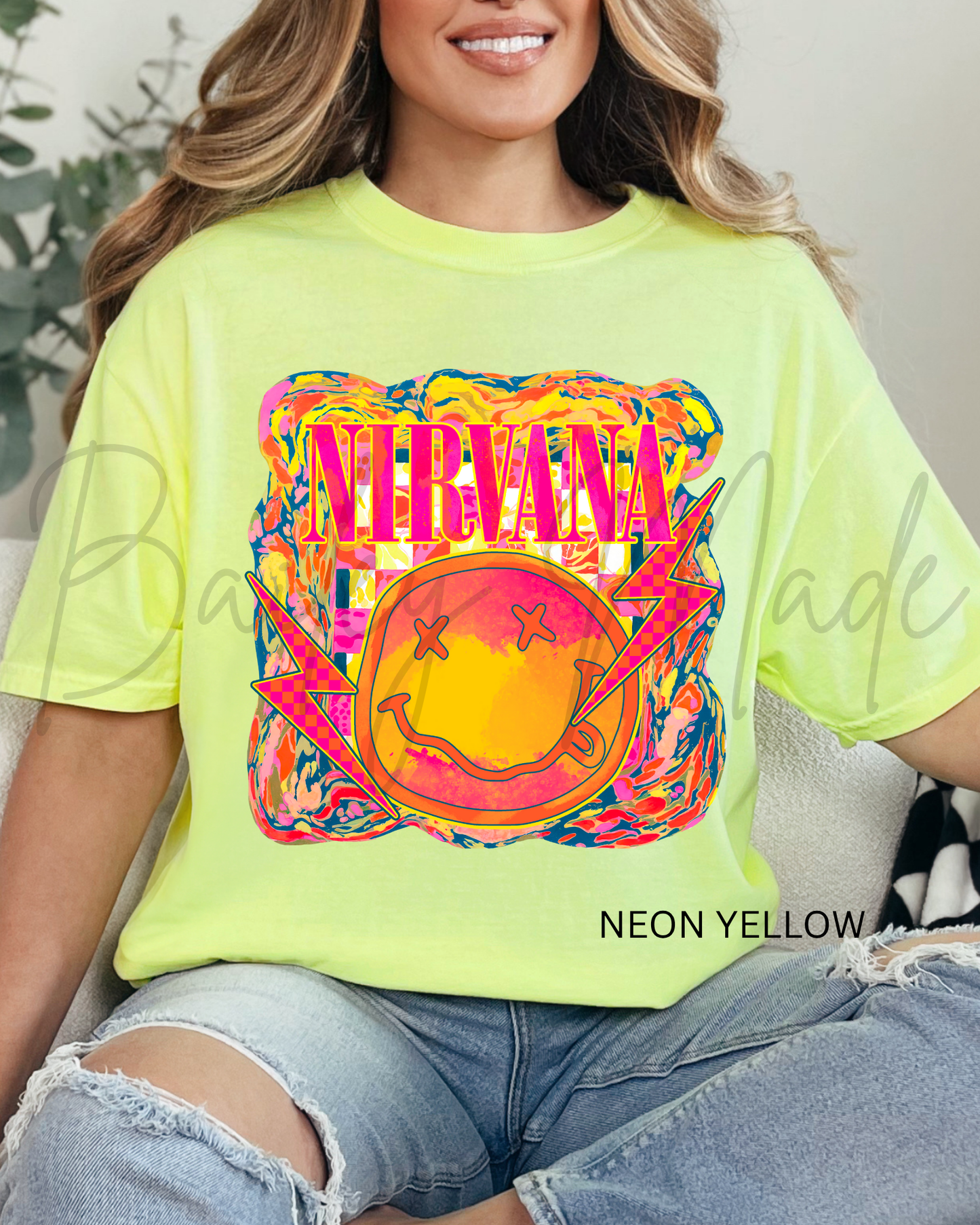 Neon NIR VANA Band Tshirt