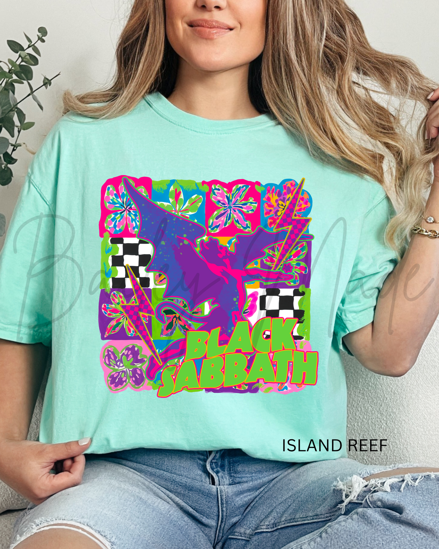 Neon Blk S@b Band Tshirt