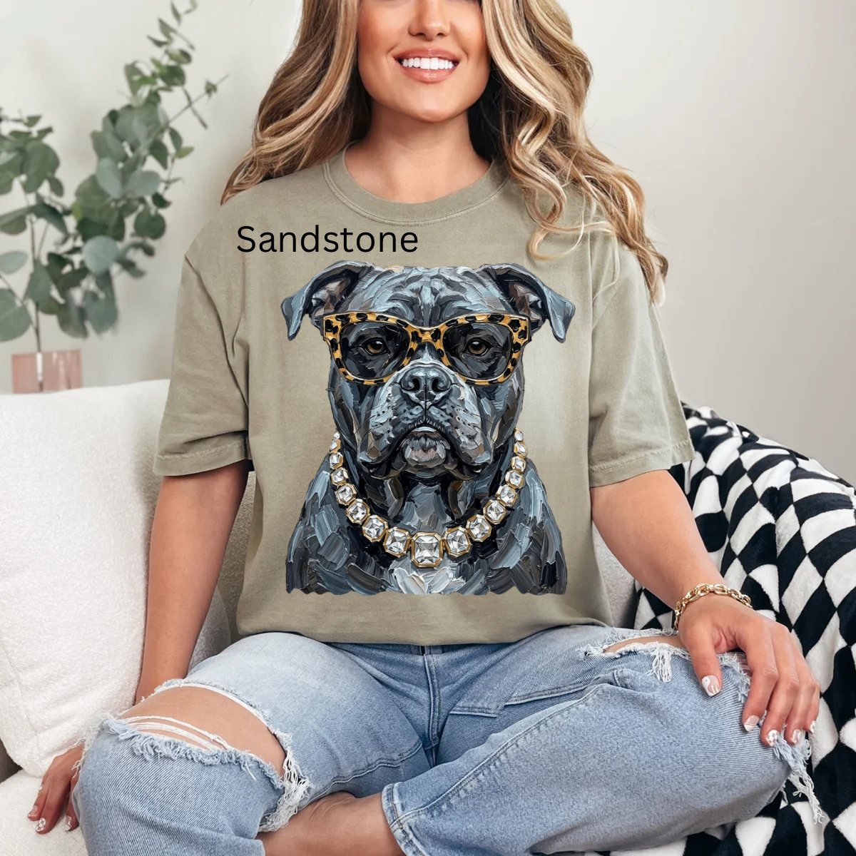 Glam Bulldog, Bling, Boujee, Leopard, Preppy Animal, Hunting Season Tshirt