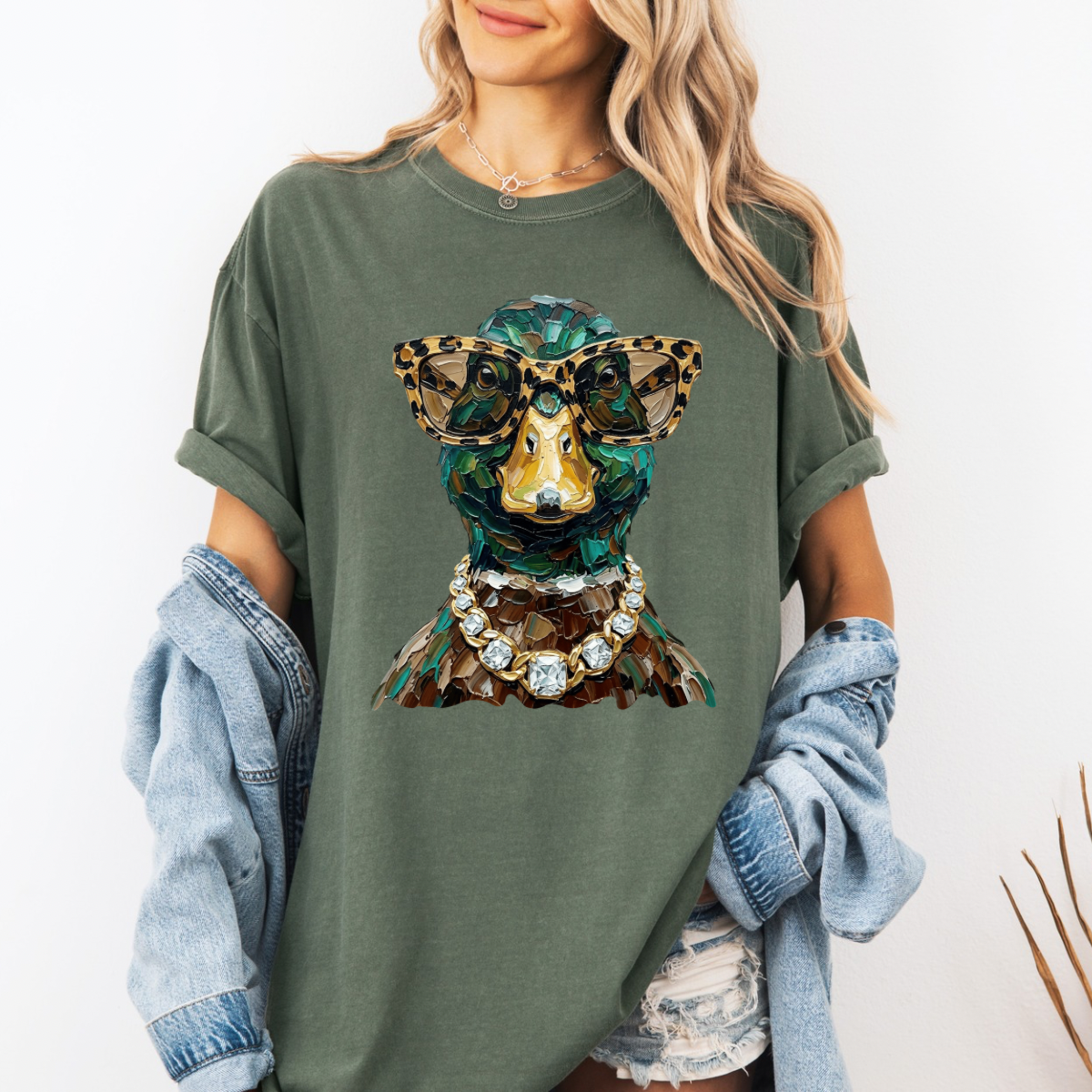 Glam Mallard Duck, Bling, Boujee, Leopard, Preppy Animal, Hunting Season