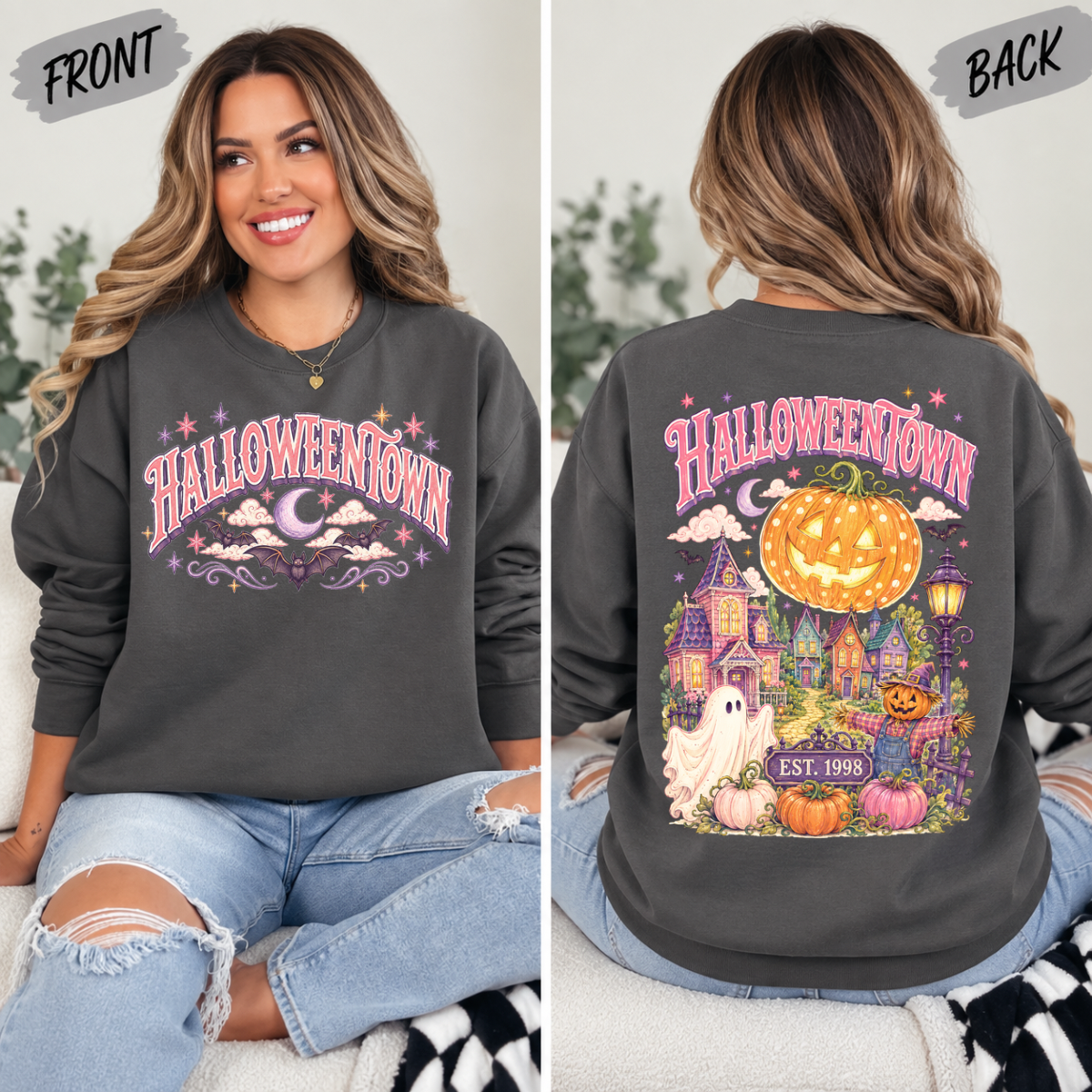 Starlight Halloween, spooky, cute Halloween, pink Halloween, Trendy Halloween sweatshirt