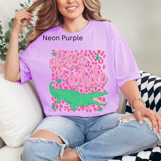 Pink Leopard after while crocodile, After While Crocodile, Funny Sarcastic Alligator, Preppy Leopard Girly, Trendy T-shirt
