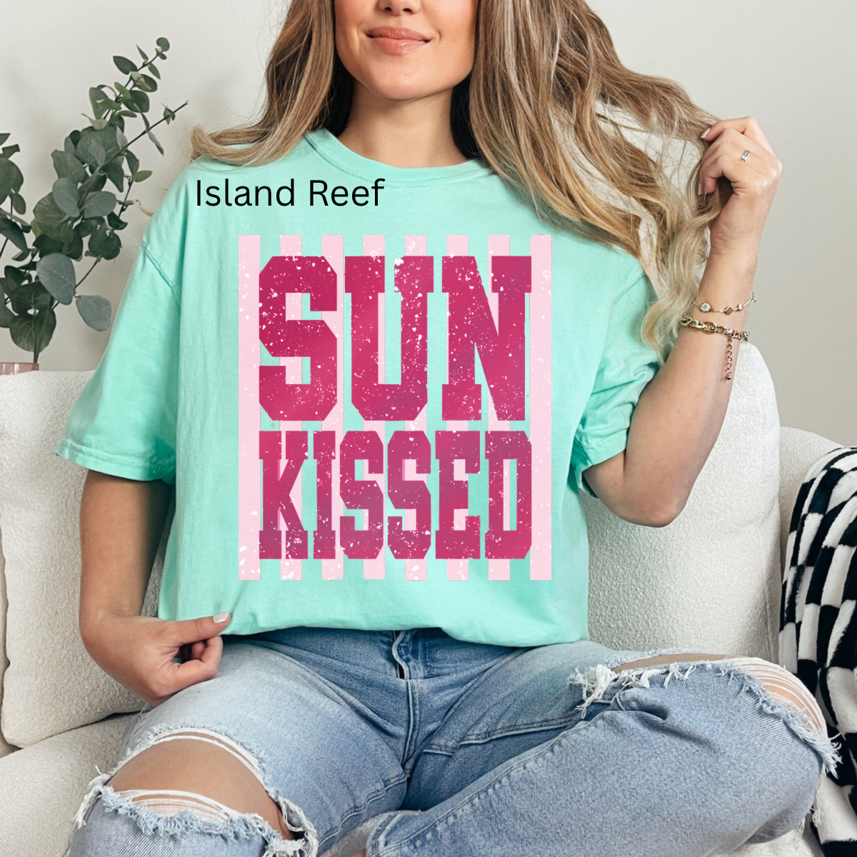 Striped Sun kissed, Summer, girly Aesthetic, Trendy Summer tshirt