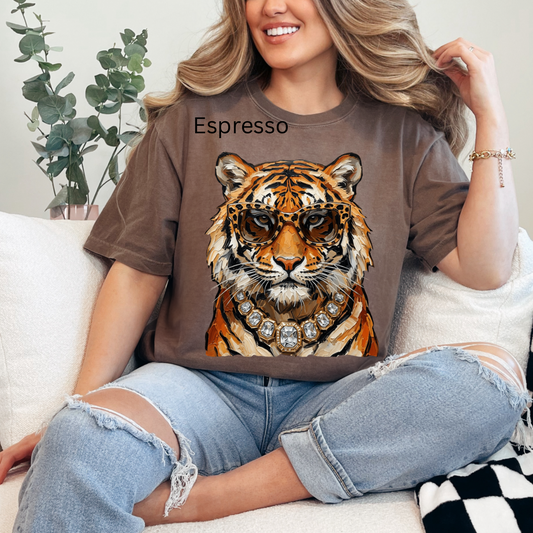 Glam Tiger, Bling, Boujee, Leopard, Preppy Animal, Hunting Season