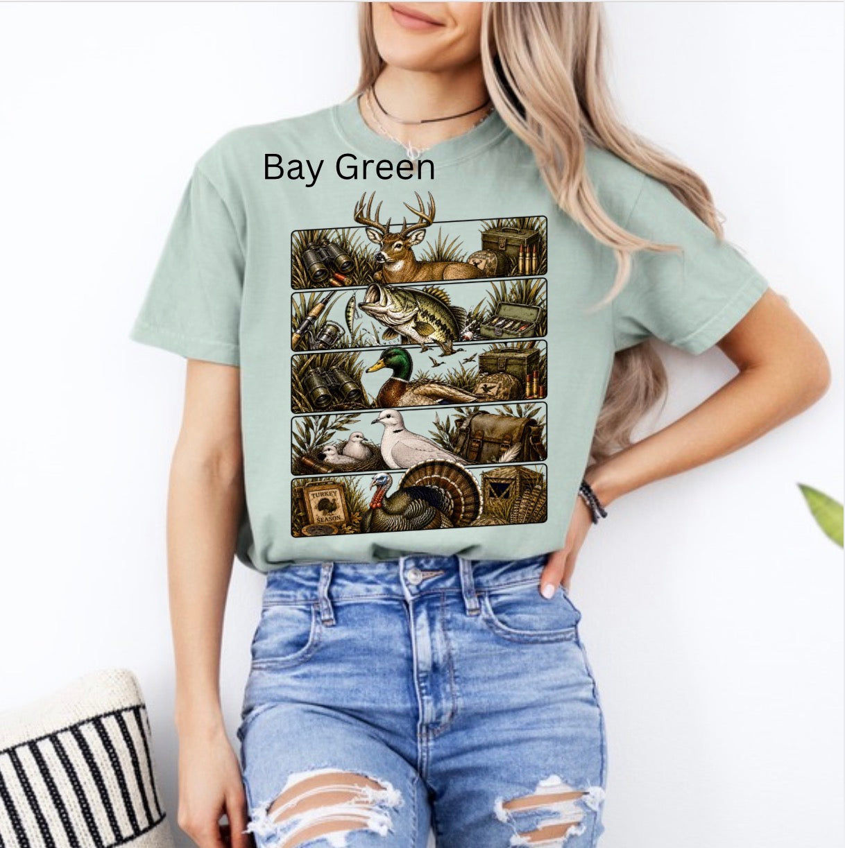Hunting Season Collage, Deer, Duck, Turkey, Hunting, Fishing, Vintage Outdoorsman T-shirt