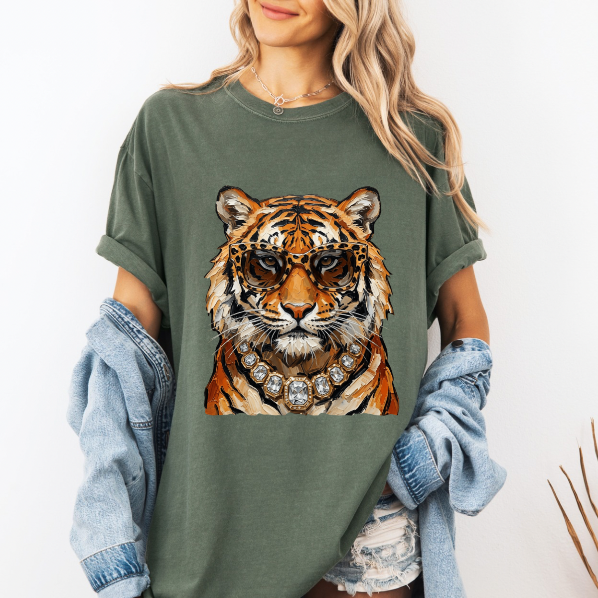 Glam Tiger, Bling, Boujee, Leopard, Preppy Animal, Hunting Season