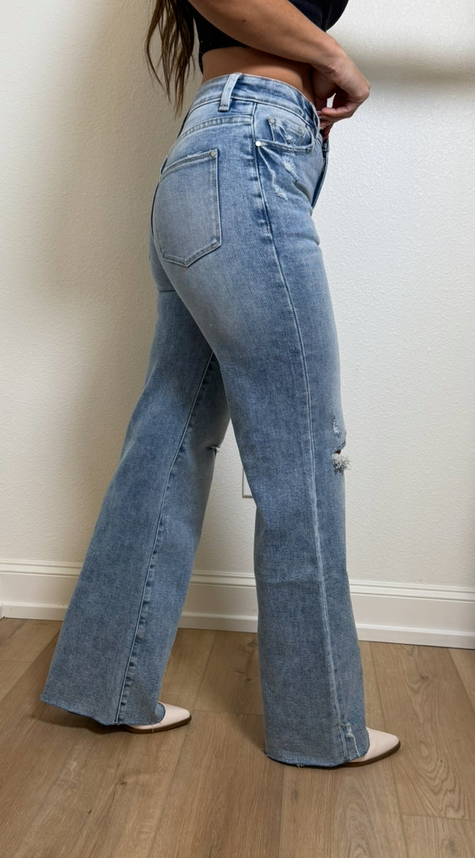 Vintage Brooke Raw Hem Flare Jeans