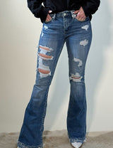 My Girl Extreme Distressed Flare Jeans