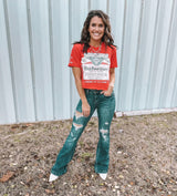 SHORT My Girl DARK Flares Jeans