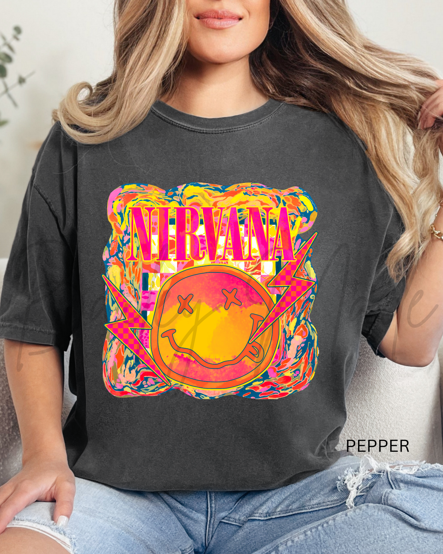 Neon NIR VANA Band Tshirt