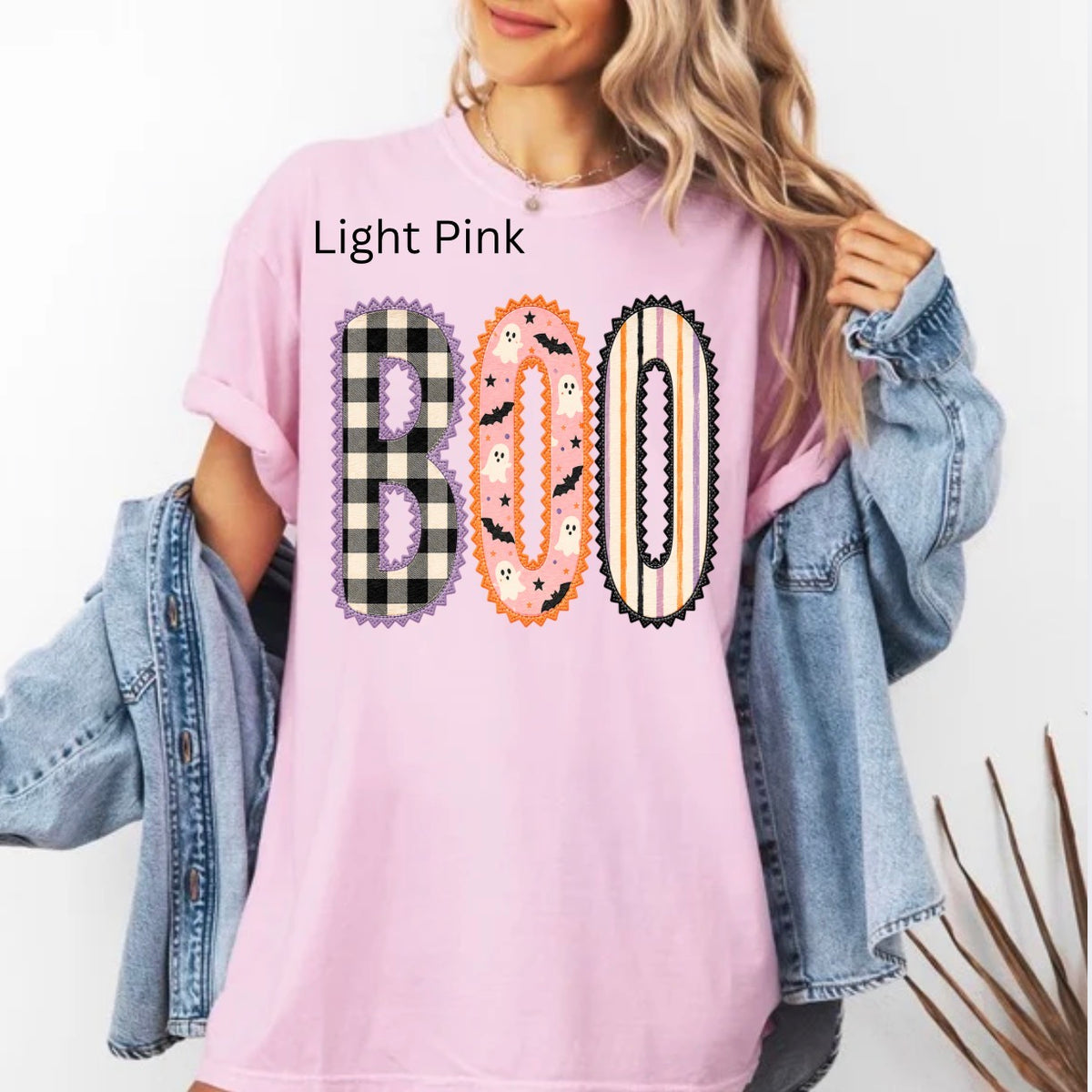 Patchwork Boo, Halloween, Cute Halloween, Preppy Halloween, Preppy Fall T-shirt