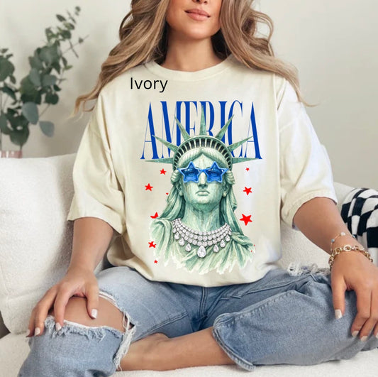 Sassy America Statue Of Liberty, 4th of July, Merica, Patriotic, Funny Patriotic T-shirt