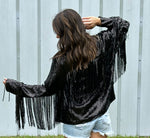 Black Fringe Sequin Jacket