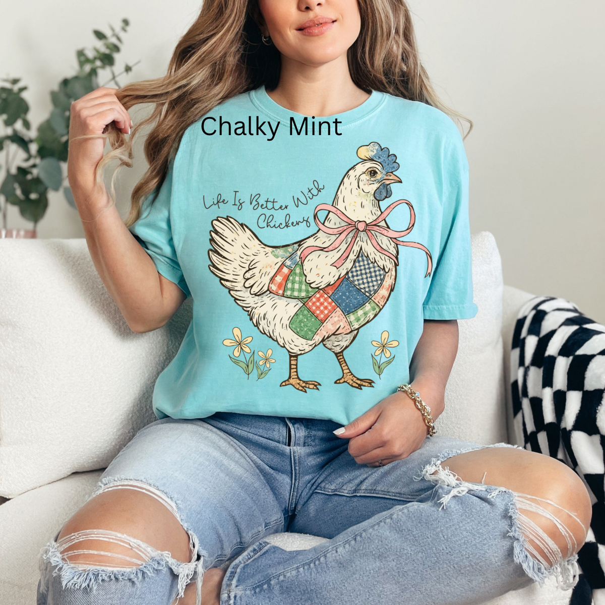 Life Better With Chicken, Wildflower Chicken, Chicken Lover, Chicken T-shirt