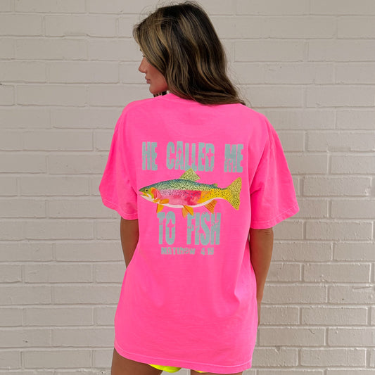 He called me to fish, religious, faith, trendy, summer, fishing T-shirt