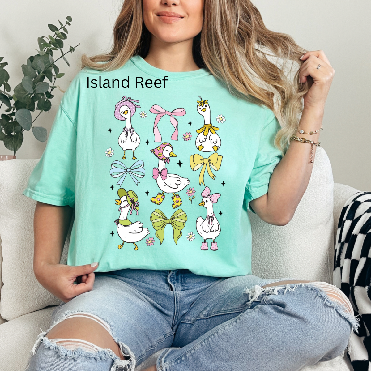 Coquette Goose Collage, Mama Goose, Mothers Day, Spring Floral, Girly, Coquette Bow, Duck, Goose Lover Tshirt