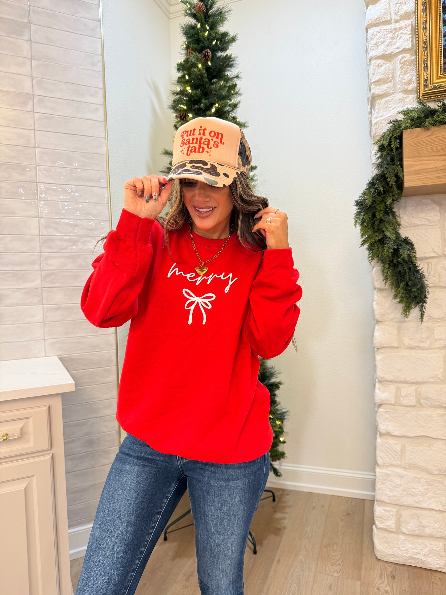 Camo Put it on Santa’s Tab or Merry Trucker Hat