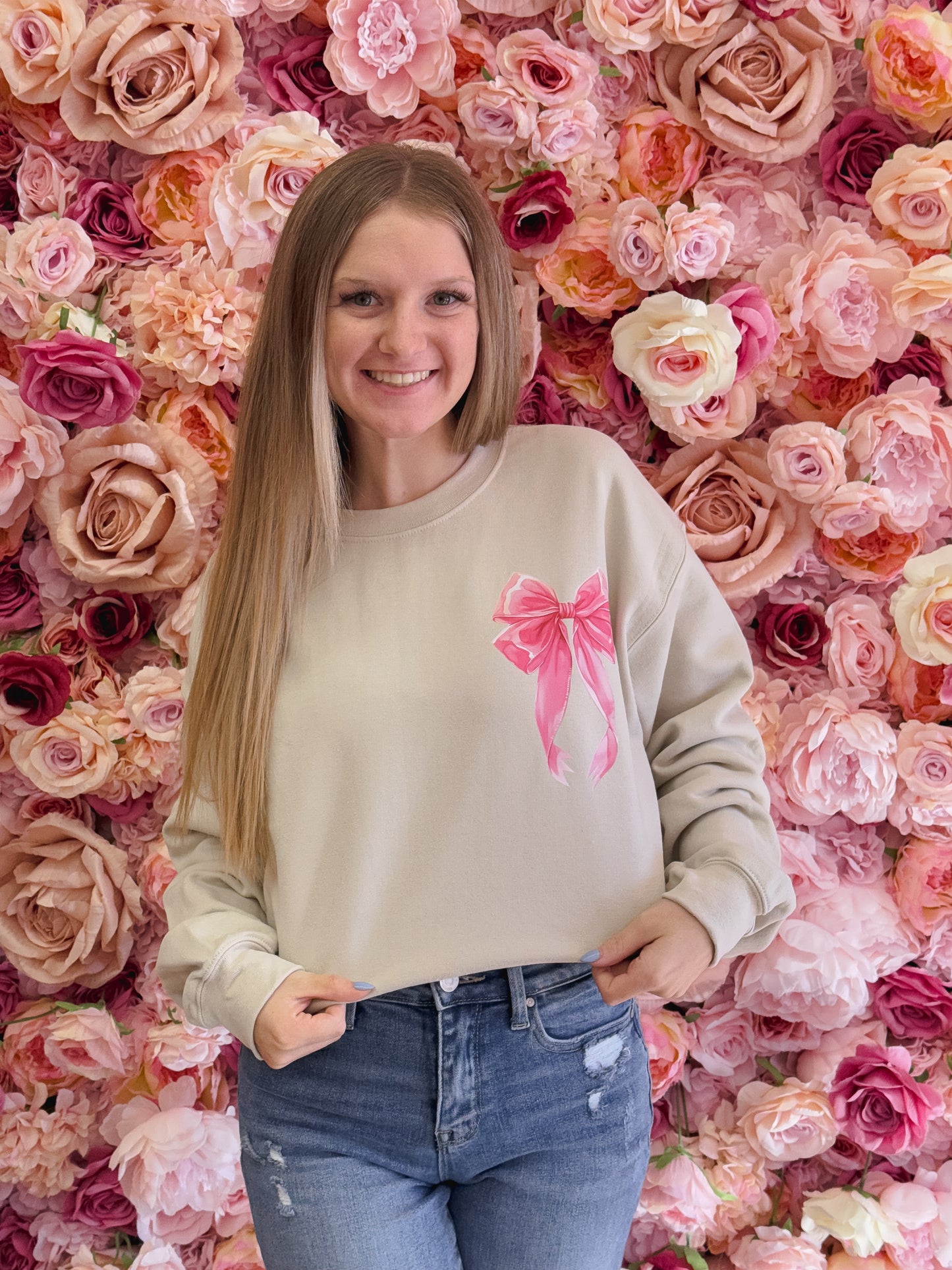 God Says I am Coquette Bow, Front & Back Faith, Jesus, Christian Quotes, Religious, Floral, Bible Verse, Christian Sweatshirt