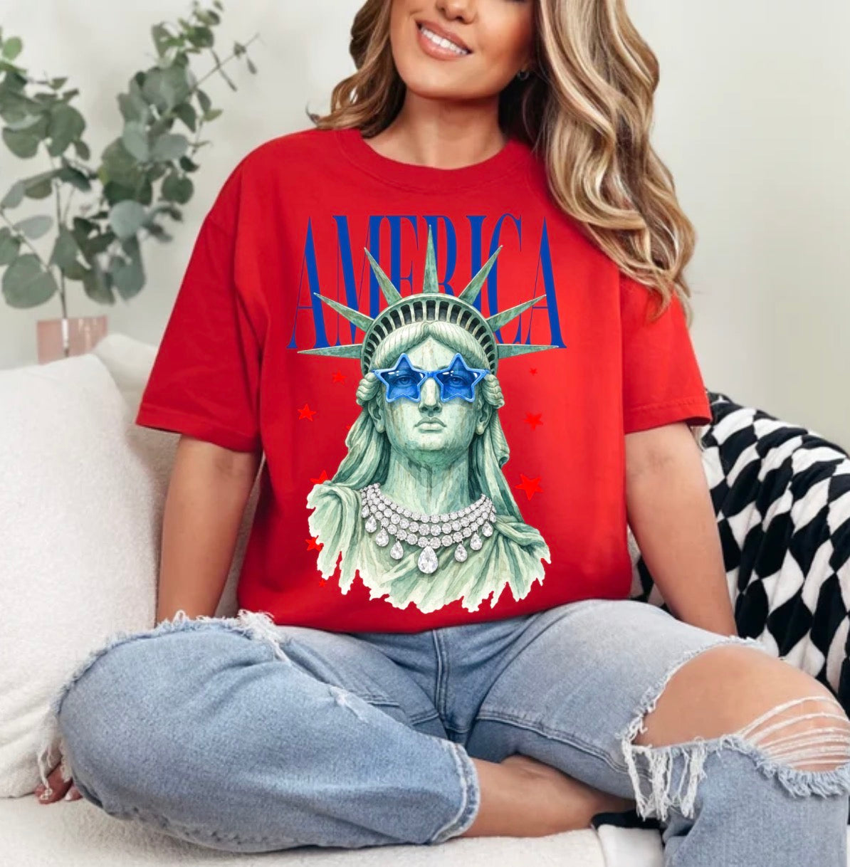 Sassy America Statue Of Liberty, 4th of July, Merica, Patriotic, Funny Patriotic T-shirt