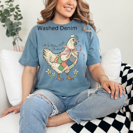 Life Better With Chicken, Wildflower Chicken, Chicken Lover, Chicken T-shirt