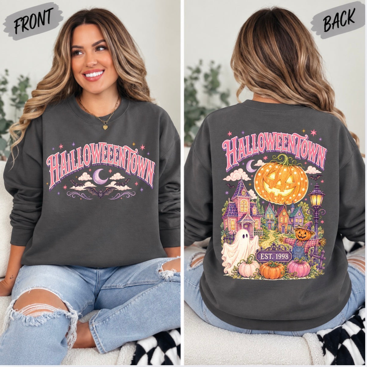 Starlight Halloween, spooky, cute Halloween, pink Halloween, Trendy Halloween sweatshirt