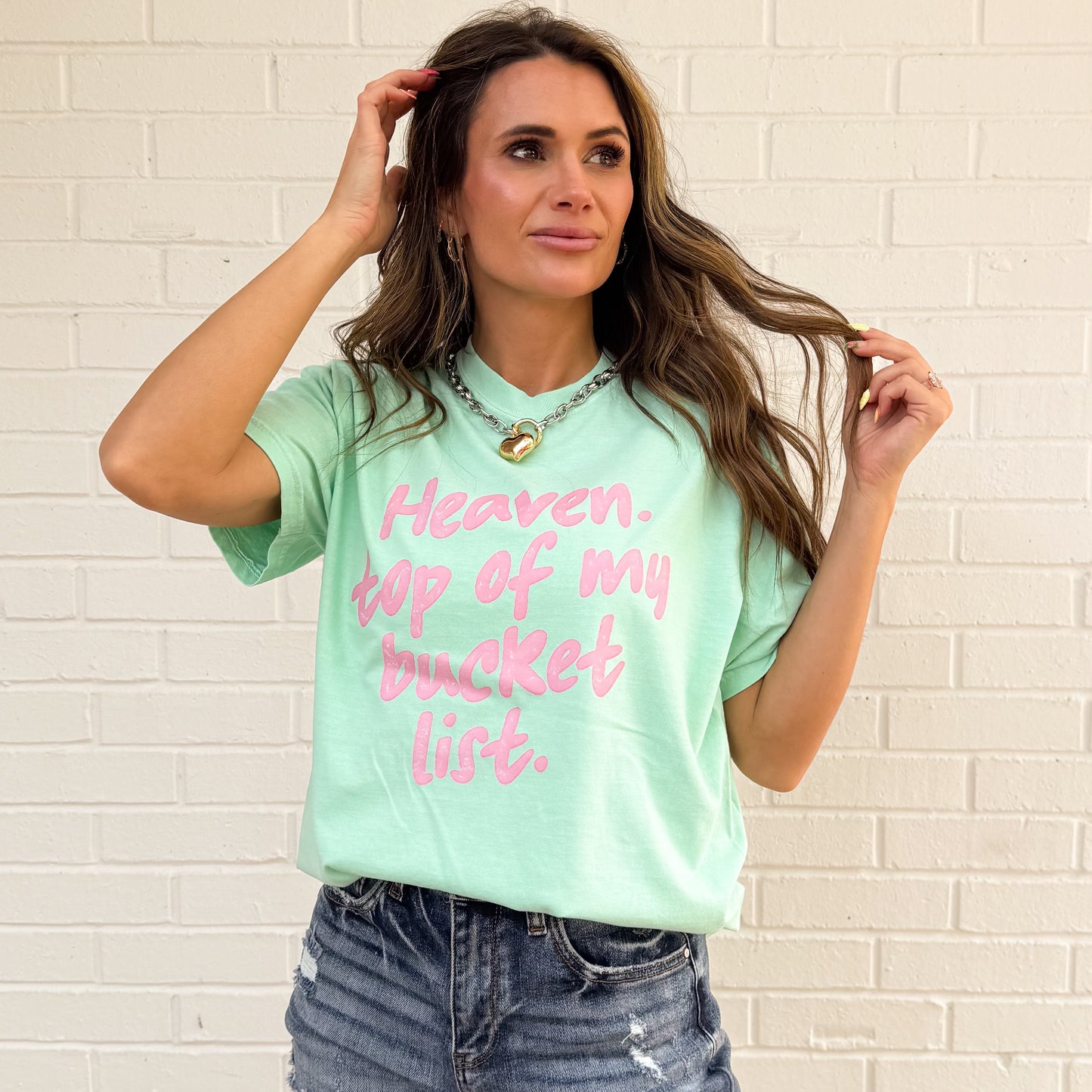 Heaven Top Of My Bucket List, Trendy Christian, Summer, Faith Shirt, Religious T-shirt