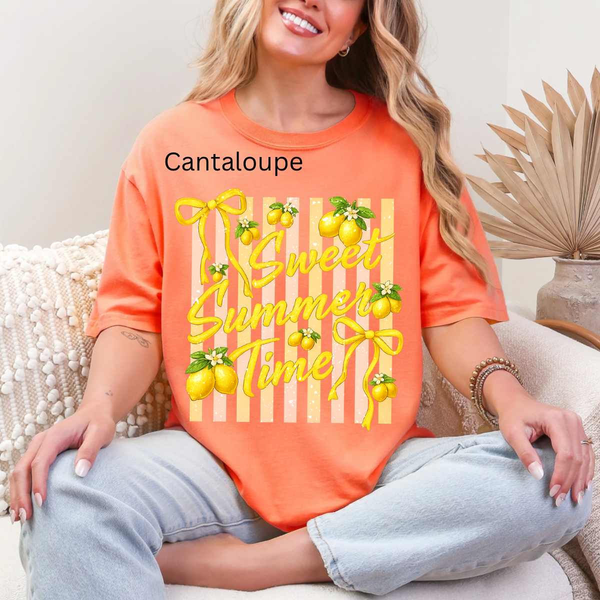 Lemon Striped sweet summer time, lemon Coquette, Floral lemon Summer T-shirt