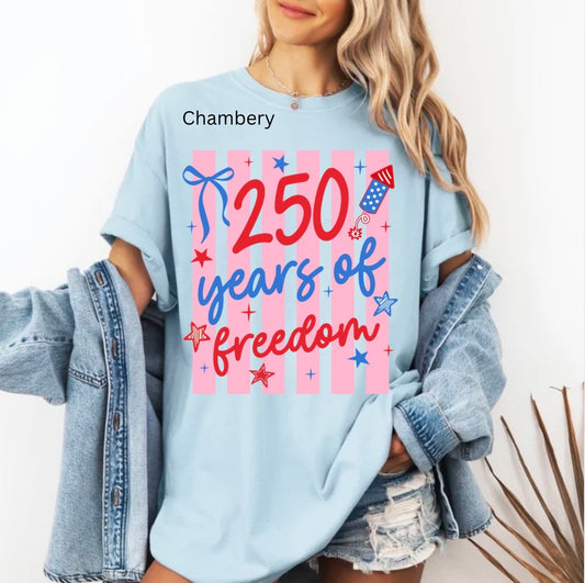Retro Striped 4th Of July, American 250, American Honey, Land of the Free, God Bless The USA, Patriotic, Red White Blue T-shirt