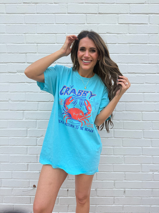 If Crabby Please Return To The Beach | Trendy | Spring Break | Summer | Beach | Coastal | Nautical | Vacation Tshirt (Website)