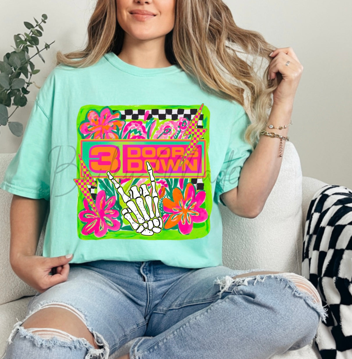 Neon 3 down Band Tshirt